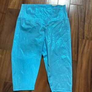 Aerie sparkling blue cropped leggings